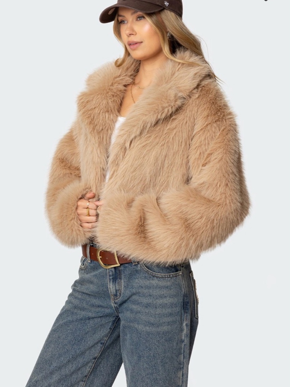 EDIKTED SIERRA OVERSIZED FAUX FUR JACKET (BRAND NEW STILL IN PACKAGE W TAGS)